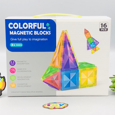 16Pcs Magic Magnetic Colorful Building Blocks